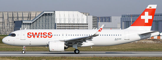 Airbus A320neo Swiss with stand